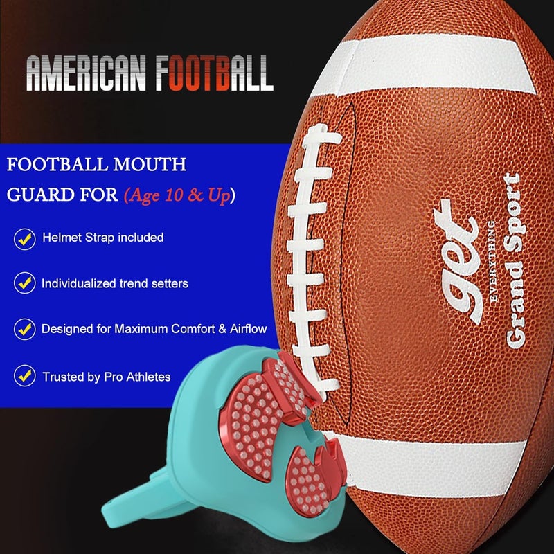LeCool Football Mouth Guard with Connected Strap- 3D Beast Chrome Adult and Youth Mouth Guard-Mouth Piece for Sports for Maximum Air Flow and Teeth Protection - Image 2